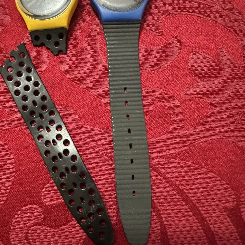 Vintage 1989 / 1987 Swatch Blue Jet & Follow Me Classic Design New Batteries.
